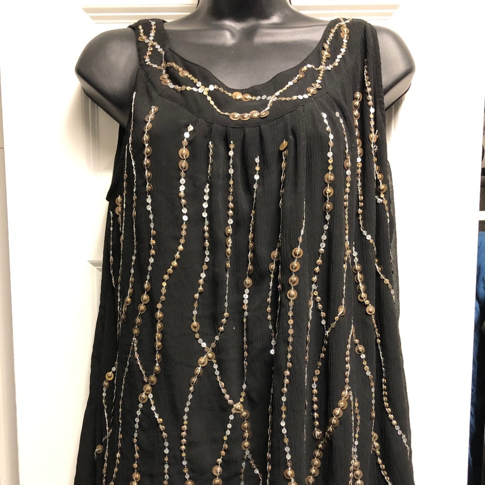 Black sequin tank top